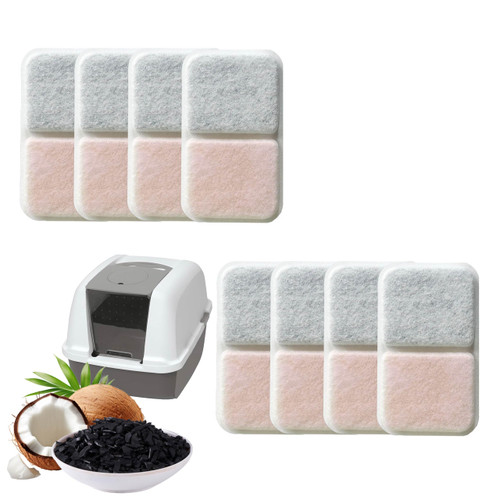 Cat Litter Box Filters Pads 8 Pack Filter Replacement，Keep Fresh Smell