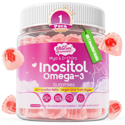Myo-Inositol & D-Chiro Inositol 40:1 + Omega-3 Gummies for Women, 60Ct