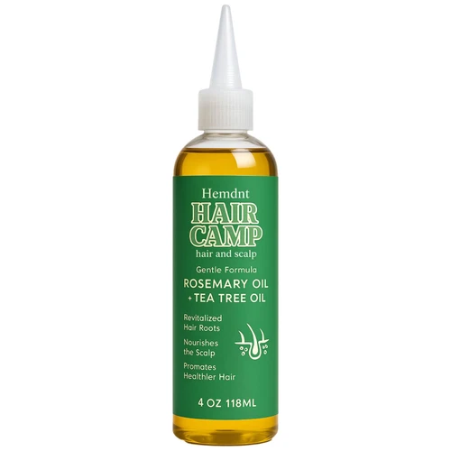 Hemdnt Rosemary Oil for Hair Growth, with Black Seed Extract + Rosemary, Infused with Tea Tree Oil for Strengthening, Non-medicated preparations all for the care of skin, hair and scalp, 120ml (1)