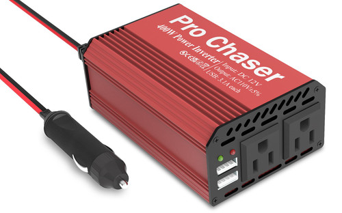 Pro Chaser 400W Car Power Inverter DC 12V to AC 110V Converter