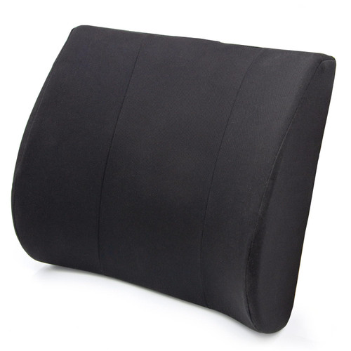 DMI Lumbar Support Pillow for Chair to Assist with Back Support with Removable Washable Cover to Ease Lower Back Pain while Improving Posture, 14 x 13 x 5, Contoured Foam, Standard, Black