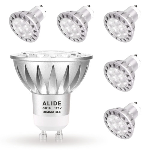 ALIDE GU10 Led Light Bulbs Dimmable AC120V 50W Halogen Replacement,2700k