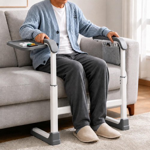 anccomp Couch Stand Assist, Max 300lb, Adjustable Height and Width Sit to Stand Assist Rail for Seniors and Adults, Standing Aid Support Rail for Sofa, Couch Bedside White