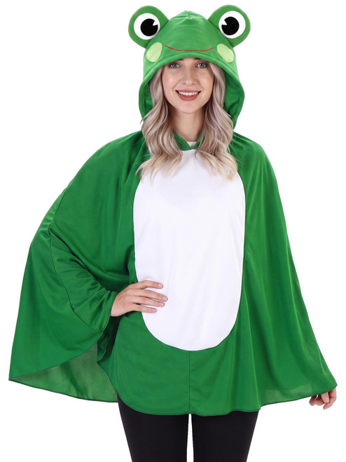 Janmercy Halloween Frog Costume Adult Hooded Poncho