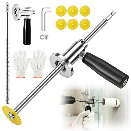 7-Inch Inside Pipe Cutter for PVC Pipe Cutter - PVC Pipe Cutter Tool for Drill Adjustable Depth Handle with Diamond Wheel for Cuts in Plumbing & DIY