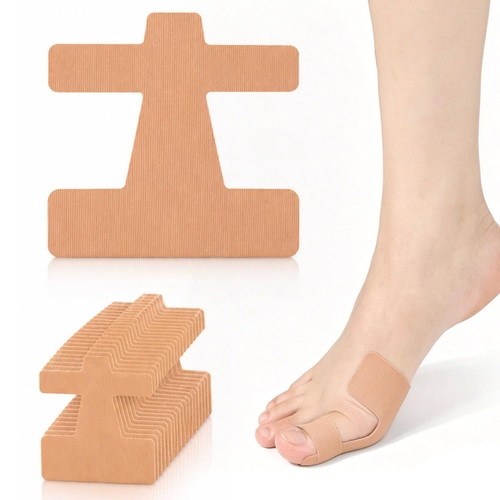 40pcs Pre-Cut Bunion Corrector Kinesiology Tape, Self-Adhesive Big Toe Support Strips, Elastic, Breathable & Hypoallergenic Latex-Free, Hallux Valgus Corrector Toe Strips for Men & Women (Skin Color)