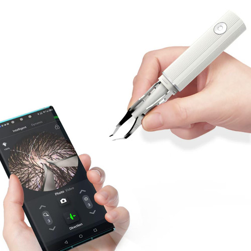 Hair Removal Tweezer with 1080p Camera, Ultimate Precision: Tweezer with Camera - Perfect for Delicate Tasks! - - Ear Hair Eyebrow Tweezer (white)