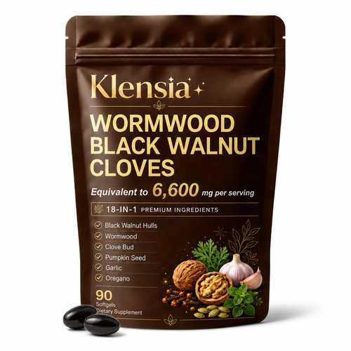 Croent Klensia Wormwood Black Walnut Cloves, 90 Softgels, 18-in-1, Wormwood, Clove Bud, Pumpkin Seed