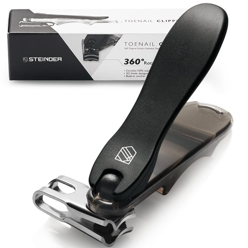 Toenail Clippers, Easy Angle Nail Clippers Toenail Care Steinder® Rotation 360 Rotafor Senior Finger Nail Clippers for Men Ingrown Nail and Easy use for Senior(Toenail Clippers)