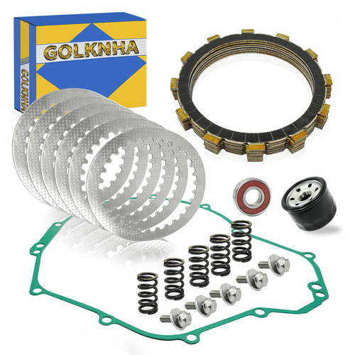 Clutch Kit & Friction Steel Plates Gasket Compatible with Kawasaki Versys 650 KLE650 2007-2020 Ninja 650 650R EX650 2006-2016