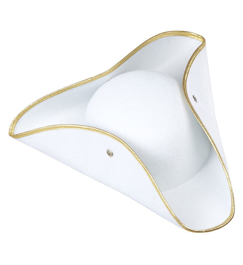 Tricorn Felt - White Pirate Hats Caps & Headwear for Fancy Dress Costumes Accessory
