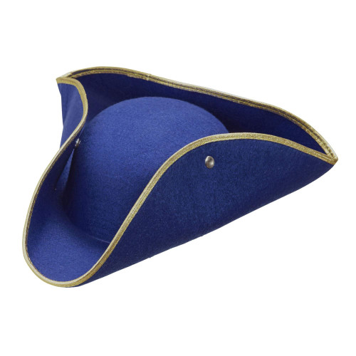 Tricorn Felt - Blue Pirate Hats Caps & Headwear for Fancy Dress Costumes Accessory