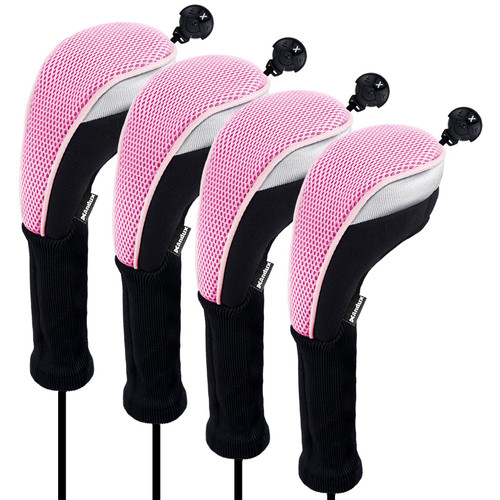 Andux Long Neck Golf Hybrid Club Head Covers CTMT-02 4pcs Pink