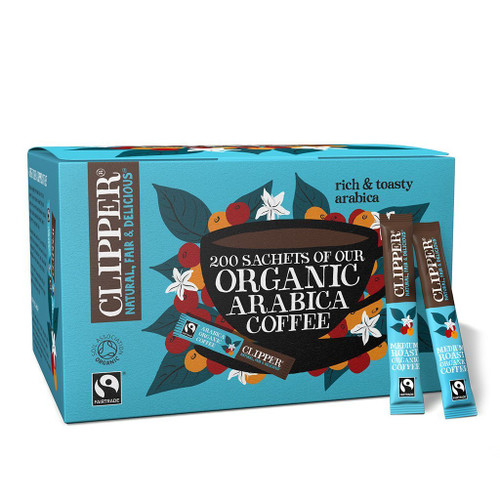 Clipper Organic Medium Roast Arabica Coffee, 200 Sachets, Individually Wrapped, Fairtrade