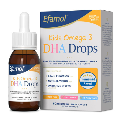 Efamol Kids Omega 3 DHA Drops | Sugar Free | Lemon | 6 Months+