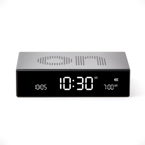 Lexon FLIP Premium LCD Alarm Clock (Aluminium Poli)