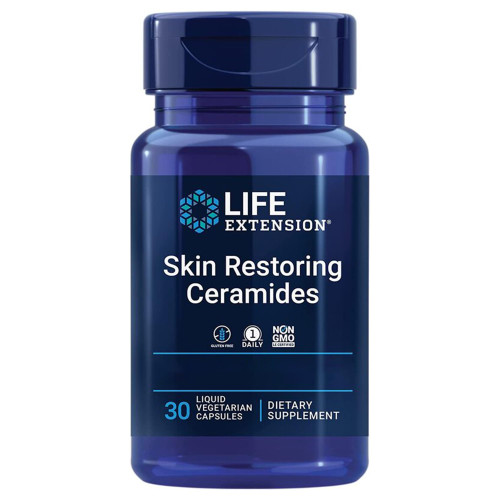 Life Extension, Skin Restoring Phytoceramides, Wheat Oil Extract, 30 Vegan Liquid Capsules, Gluten Free, Vegetarian, SOYA Free, Non-GMO