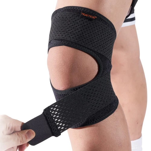 HUETIDE Patella Tendon Knee Strap,Knee Support for Women and Mens Open Patella Knee Compression,Adjustable Knee Brace for Arthritis,Runing,meniscus Tear,walking,Sports,Large