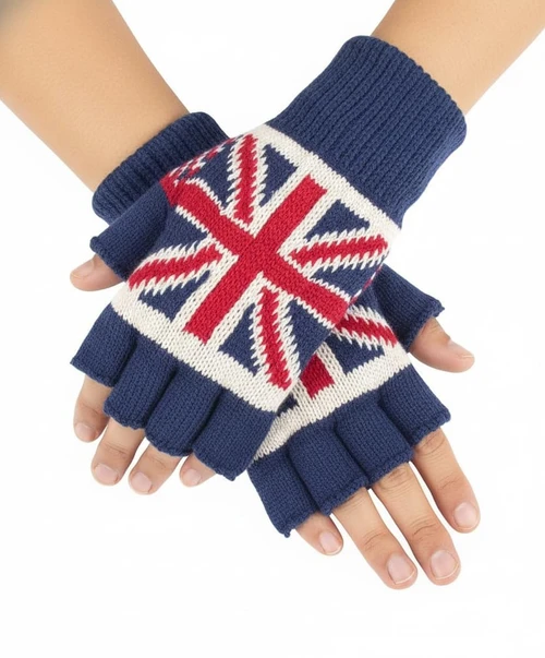 Hilto Union Jack Gloves Knitted Winter Gloves Mens Women Unisex