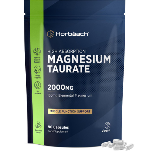 Magnesium Taurate 2000mg - Maximum Absorption - 160mg Elemental Magnesium