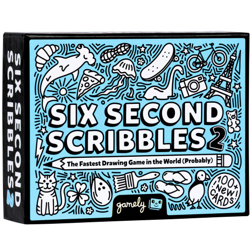 Gamely | Six Second Scribbles 2 | Family Party Game | 2-8 Players | Age 8+