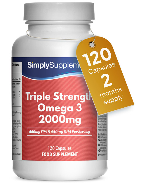 Triple Strength Omega 3 2000mg | 120 Capsules | 2 Months' Supply