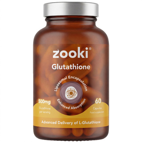 Zooki Liposomal Glutathione 500mg, 60 Vegan Capsules, 30 Servings
