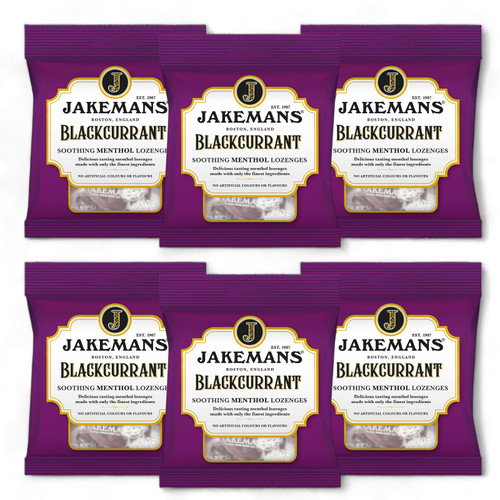 Menthol Sweets - 6 Bags Blackcurrant (73g) - Chest & Throat Soothing Menthol lozenges