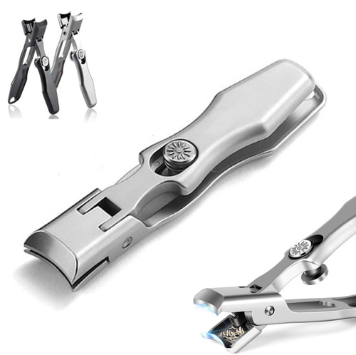 German Nail Clippers for Men Women Seniors, Heavy Duty for Thick Nails, Ultra Sharp with Catcher (Silver)