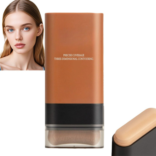 Makeup Multi-Use Full Coverage Concealer Stick,Makeup Foundation,Contour Stick,Cream Foundation with Built-in Brush,Long Lasting Hydrating Fa-ce Found-ation,Found-ation S-tick,02#