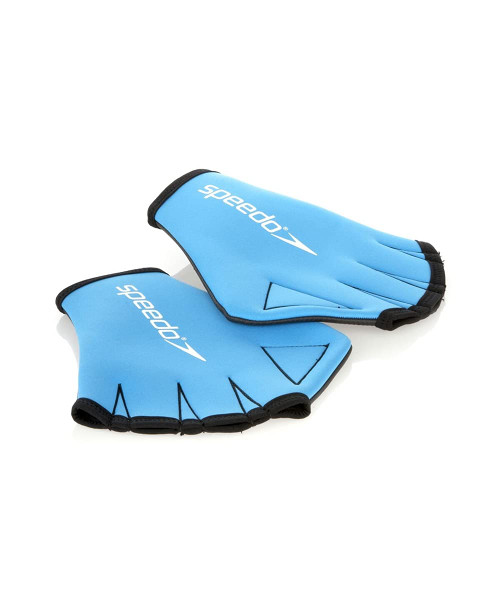 Speedo Unisex-Adult Aqua Gloves Webbed Swimming Gloves | Resistance Training Training Aids, Blue, L