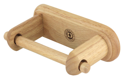 apollo THE HOUSEWARES BRAND Wooden Toilet Roll Holder, Wall Mounted