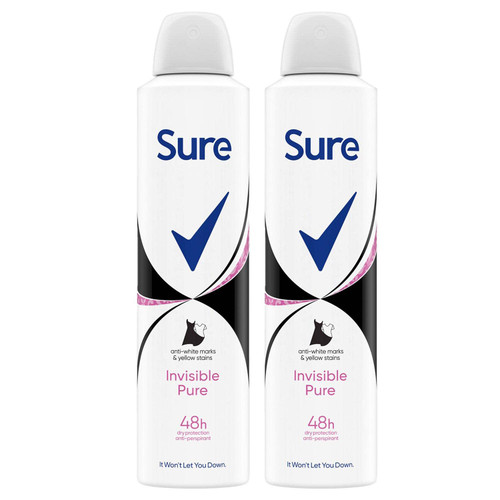 (2 PACK) Sure Women Crystal Invisible Pure 48h Anti-Perspirant Deodorant 2 x 250ml