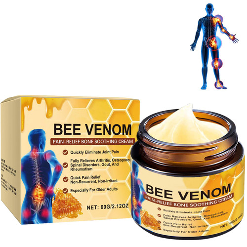 Bee Venom Cream, Bee Venom Skin Cream for Daily Use, Post-Workout and Skincare Routine Good for Enhanced Comfort(60G)