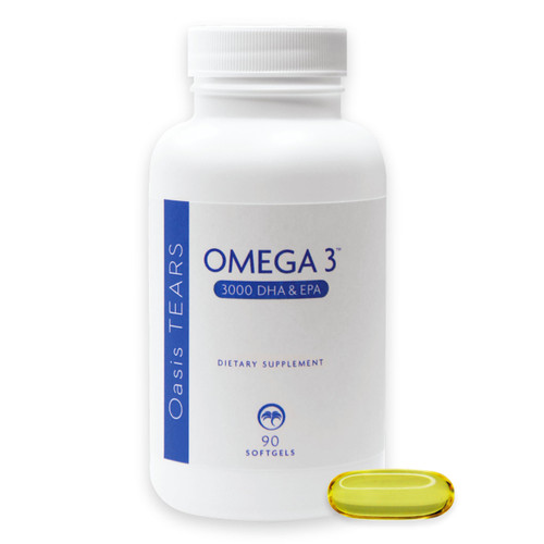 Oasis TEARS Omega 3 Fish Oil Supplement 3000mg DHA EPA - 90 Softgels