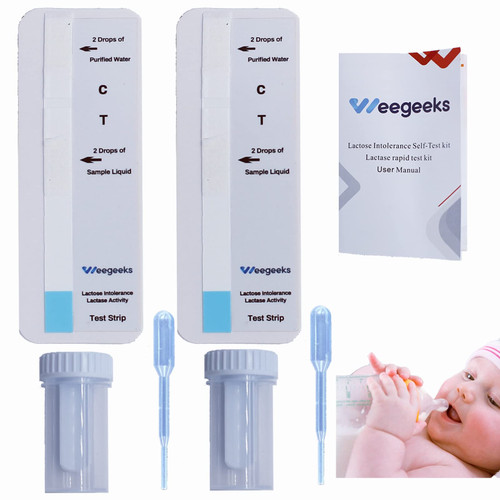 2Pcs Lactose Intolerance Test Strips at Home Lactase Activity Test Food Sensitivity Test