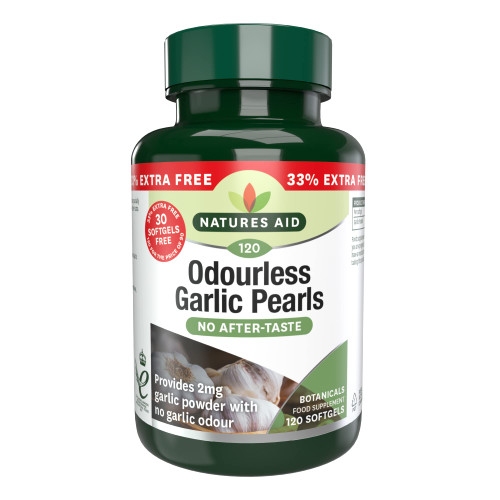 Natures Aid 2mg Garlic Pearls One A Day - Pack of 120 Capsules