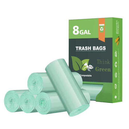 AYOTEE Biodegradable Medium 8 Gallon Trash Bags ，Leak Proof Compostable Bag