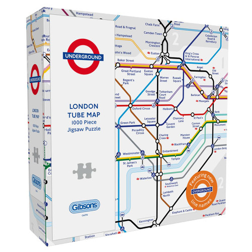 Gibsons London Underground Tube Map 1000 Piece Jigsaw Puzzle for Adults | TFL | Made in The UK | Sustainable London Underground Jigsaw | Great Britain | Transport for London | Gibsons Games