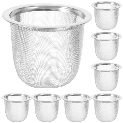 Tofficu Stainless Steel Tea Filter Tea Strainer Mesh Insert for Loose Leaf Herbs and Spices Reusable Infuser for Home Brewing 2.28 X 2.28 X 1.96 in 8 Pack