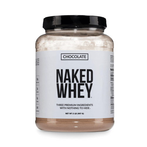 NAKED Whey Chocolate Protein Powder - Only 3 Ingredients - Grass Fed Whey Protein Powder, Organic Chocolate and Organic Coconut Sugar, NSF Certified, No GMO, No Soy, and Gluten Free - 24 Servings
