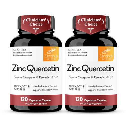 Zinc Quercetin Supplements 240 Vegetarian Capsules for Men & Women