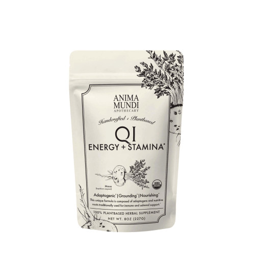 Anima Mundi Apothecary Qi Energy & Protein Superfood Powder - Adaptogenic Adrenal Support Supplement with Ashwagandha & Slippery Elm - Mood & Energy Support Supplement & Protein Powder (8oz / 227g)