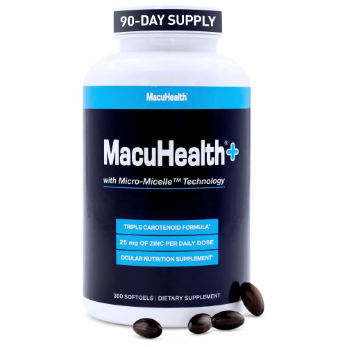 Macuhealth Plus+ Eye Vitamin Supplement for Adults - Lutein & Zeaxanthin