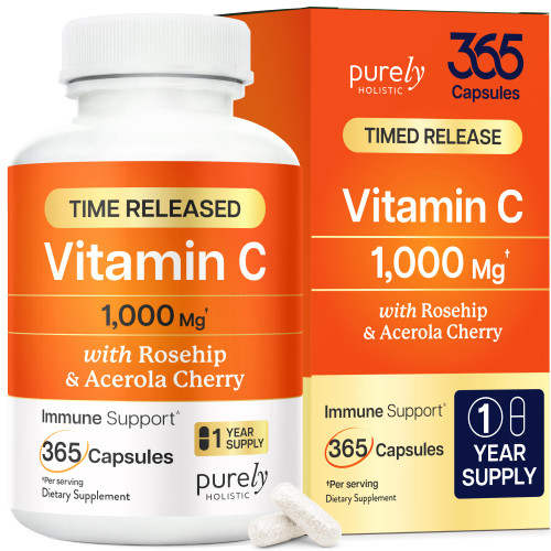 Vitamin C 1000mg, Immune Support, Timed-Release Capsules, 1 Year Supply