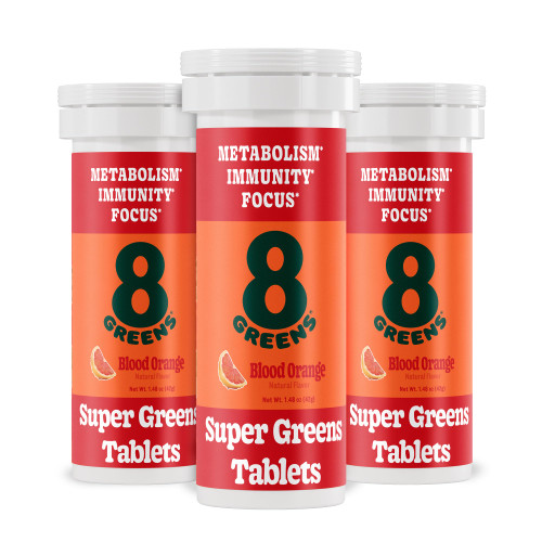 8G 8Greens Supergreens Effervescent Tablets, Blood Orange, 30 Servings