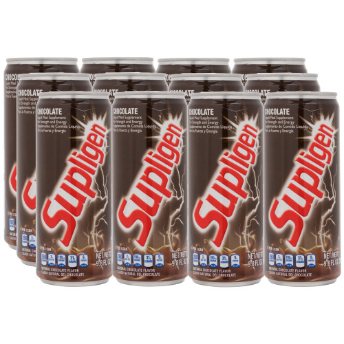 Supligen Chocolate Liquid Meal Supplement, 9.87 oz (Pack of 12) – Protein & Vitamin Shake for Energy, Strength & Recovery – Ready-to-Drink Nutritional Meal