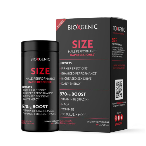 BioXgenic SIZE Male Performance Formula & Pre-Workout - 60 Capsules