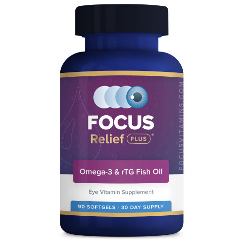 Focus Relief Plus Eye Vitamins with Omega-3 & 1620mg rTG Fish Oil, 90 Count