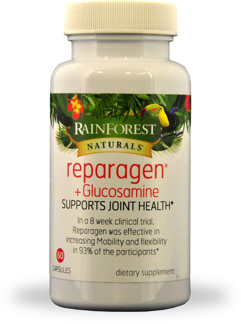 Rainforest Nutritionals Inc. Reparagen Plus Glucosamine (60 Capsules) Clinically Proven Fast Acting All Natural Joint Health Supplement Better Than Glucosamine Alone